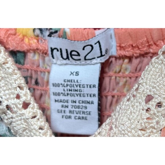 Rue 21 - Women's Summer Sleeveless High Low Hem Ruffle Floral Dress - Pink - XS - Picture 9 of 16